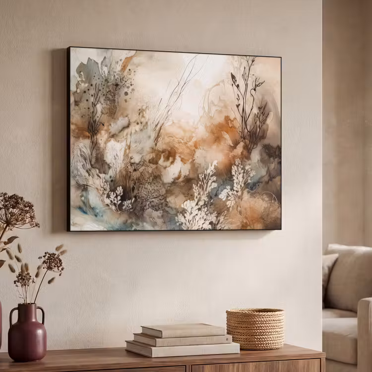 Art Frame - Abstract - Beige - Verf - Kunst - Natuur - Bloemen — 7