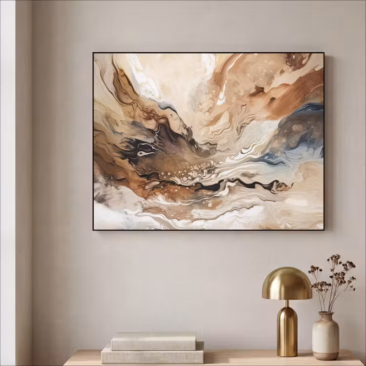 Art Frame - Abstract - Kunst - Verf - Beige - Modern — 5