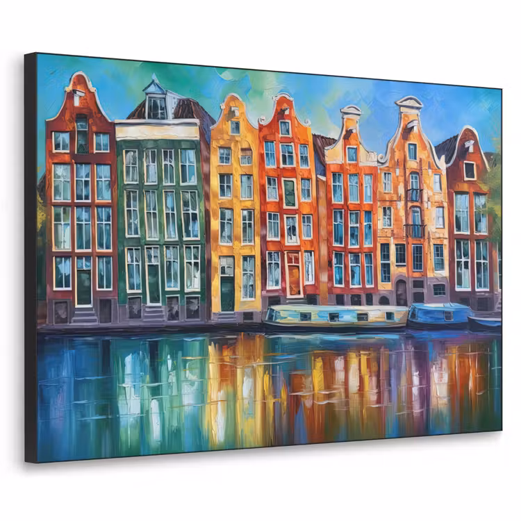 Art Frame - Amsterdam - Olieverf - Gracht - Schilderij - Kunst — 1