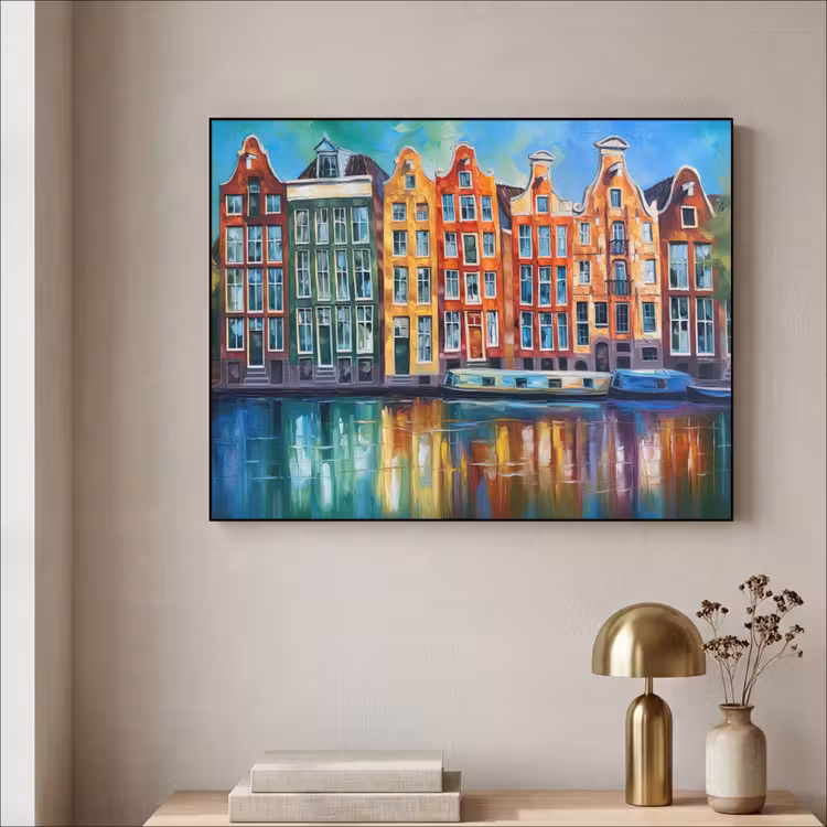 Art Frame - Amsterdam - Olieverf - Gracht - Schilderij - Kunst — 5