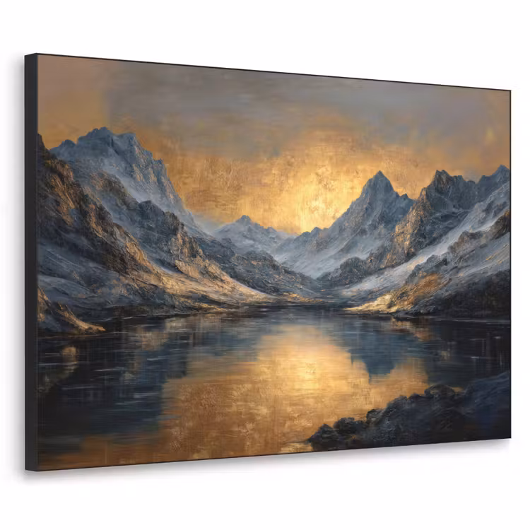 Art Frame - Berglandschap met Gouden Zonsondergang — 1