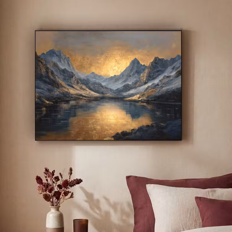 Art Frame - Berglandschap met Gouden Zonsondergang — 3