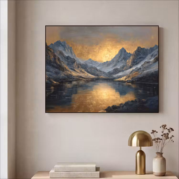 Art Frame - Berglandschap met Gouden Zonsondergang — 5