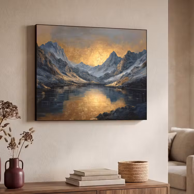 Art Frame - Berglandschap met Gouden Zonsondergang — 7