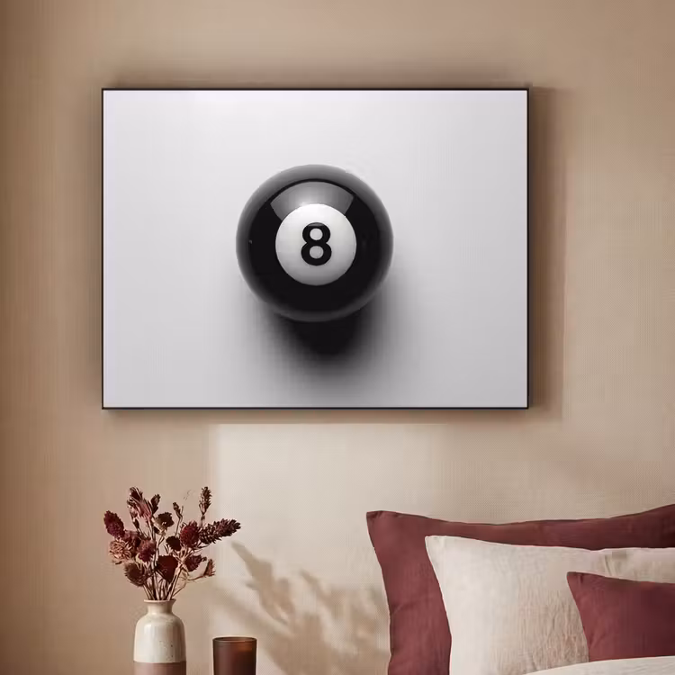 Art Frame - Biljartbal - Getal - Acht - Wit — 3
