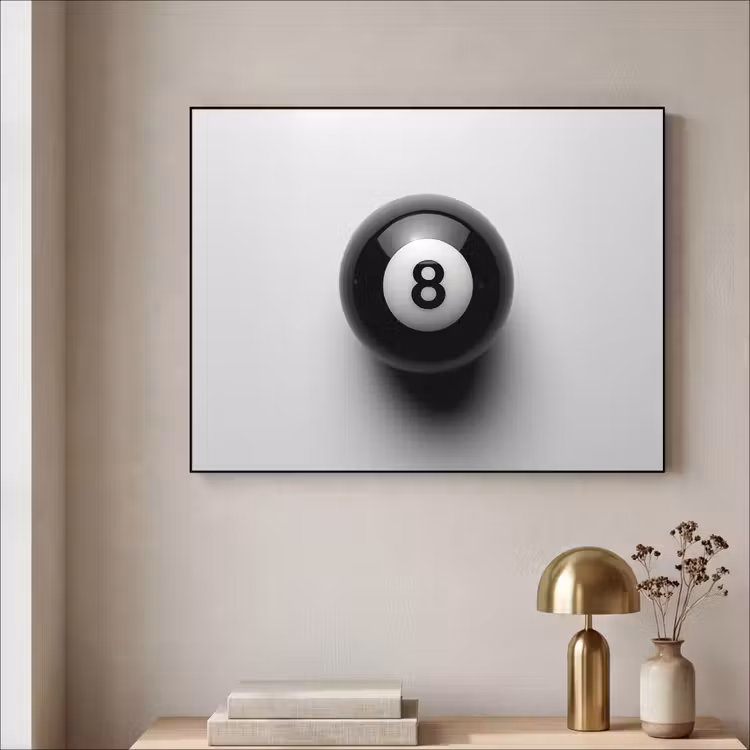 Art Frame - Biljartbal - Getal - Acht - Wit — 5