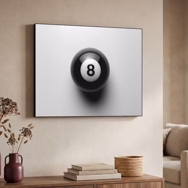 Art Frame - Biljartbal - Getal - Acht - Wit — 7