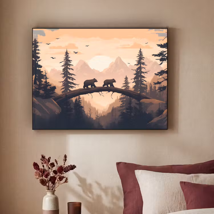 Art Frame - Beren - Bomen - Landschap - Zonsondergang — 3