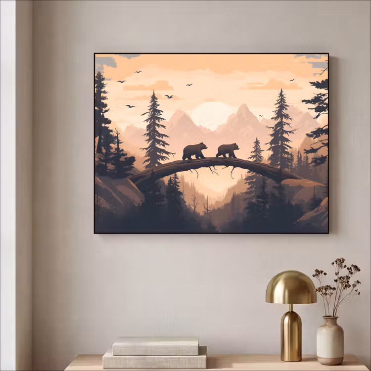 Art Frame - Beren - Bomen - Landschap - Zonsondergang — 5
