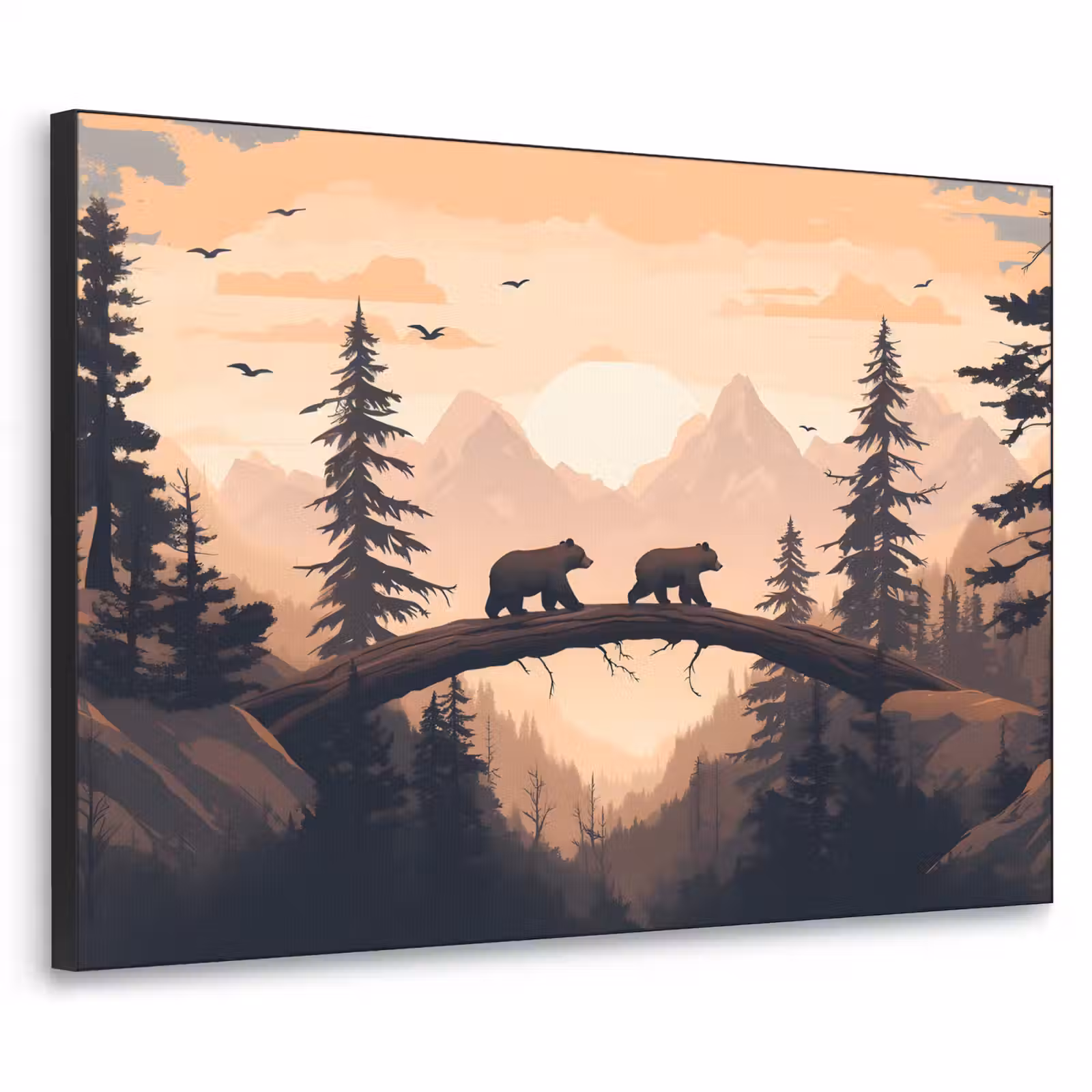 Art Frame - Beren - Bomen - Landschap - Zonsondergang — 1