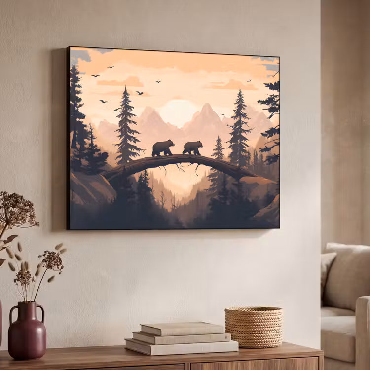 Art Frame - Beren - Bomen - Landschap - Zonsondergang — 7