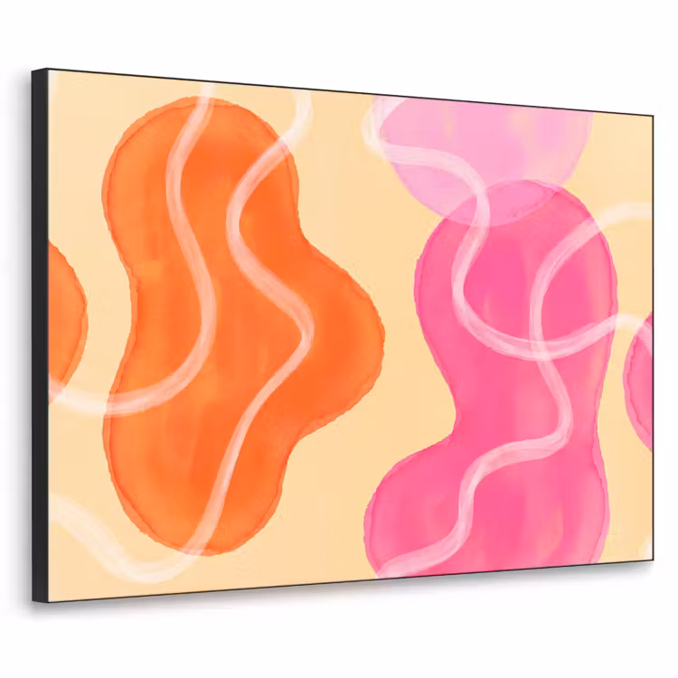 Art Frame - Abstract - Aquarel - Organisch - Oranje - Roze — 1