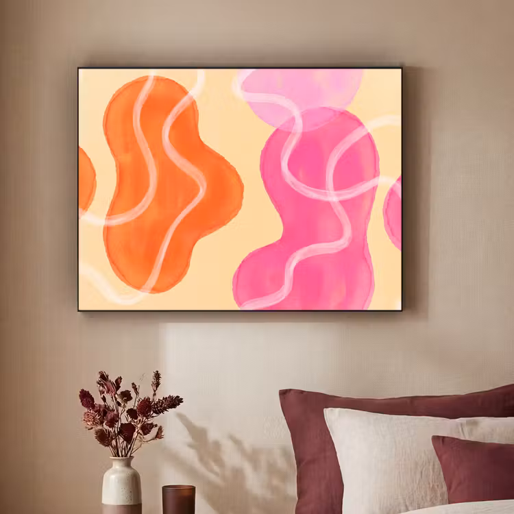 Art Frame - Abstract - Aquarel - Organisch - Oranje - Roze — 3