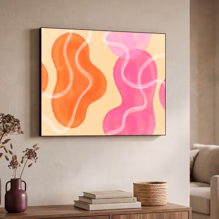 Art Frame - Abstract - Aquarel - Organisch - Oranje - Roze — 7