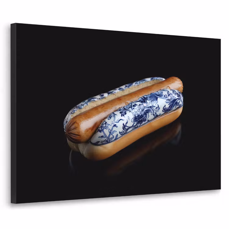 Art Frame - Hotdog - Porselein - Delfts blauw - Eten — 1