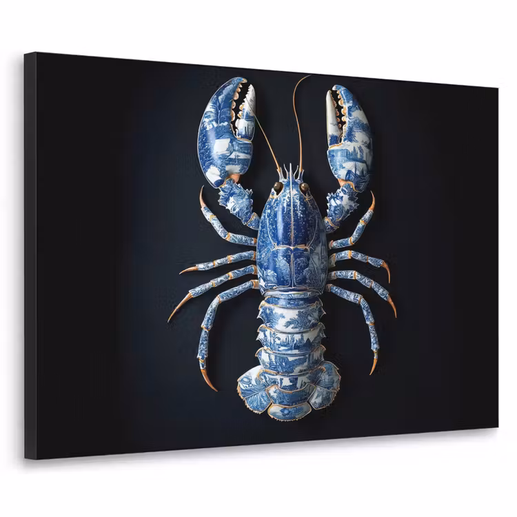 Art Frame - Kreeft - Delftsblauw - Schild - Stoer — 1