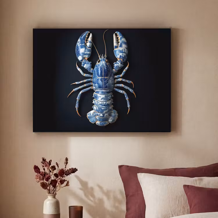 Art Frame - Kreeft - Delftsblauw - Schild - Stoer — 3