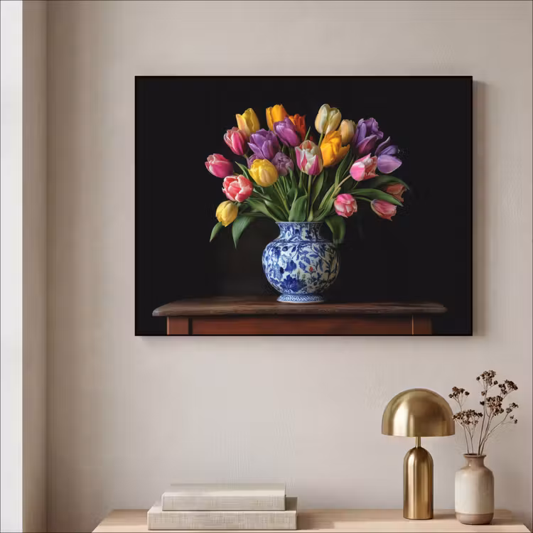 Art Frame - Tulpen - Kleuren - Hout - Vaas — 5