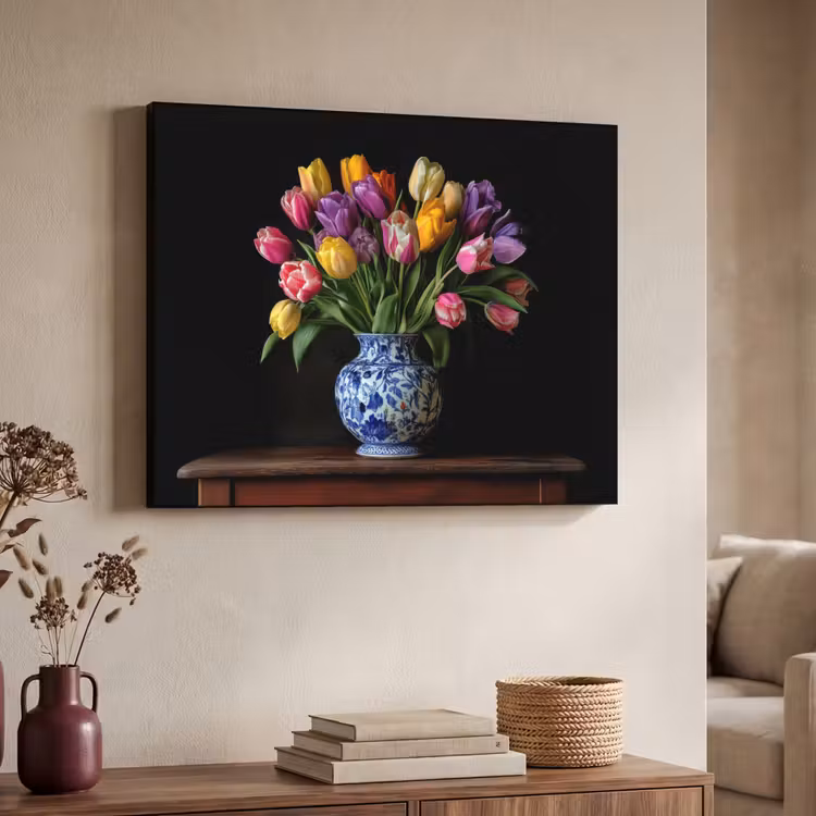 Art Frame - Tulpen - Kleuren - Hout - Vaas — 7