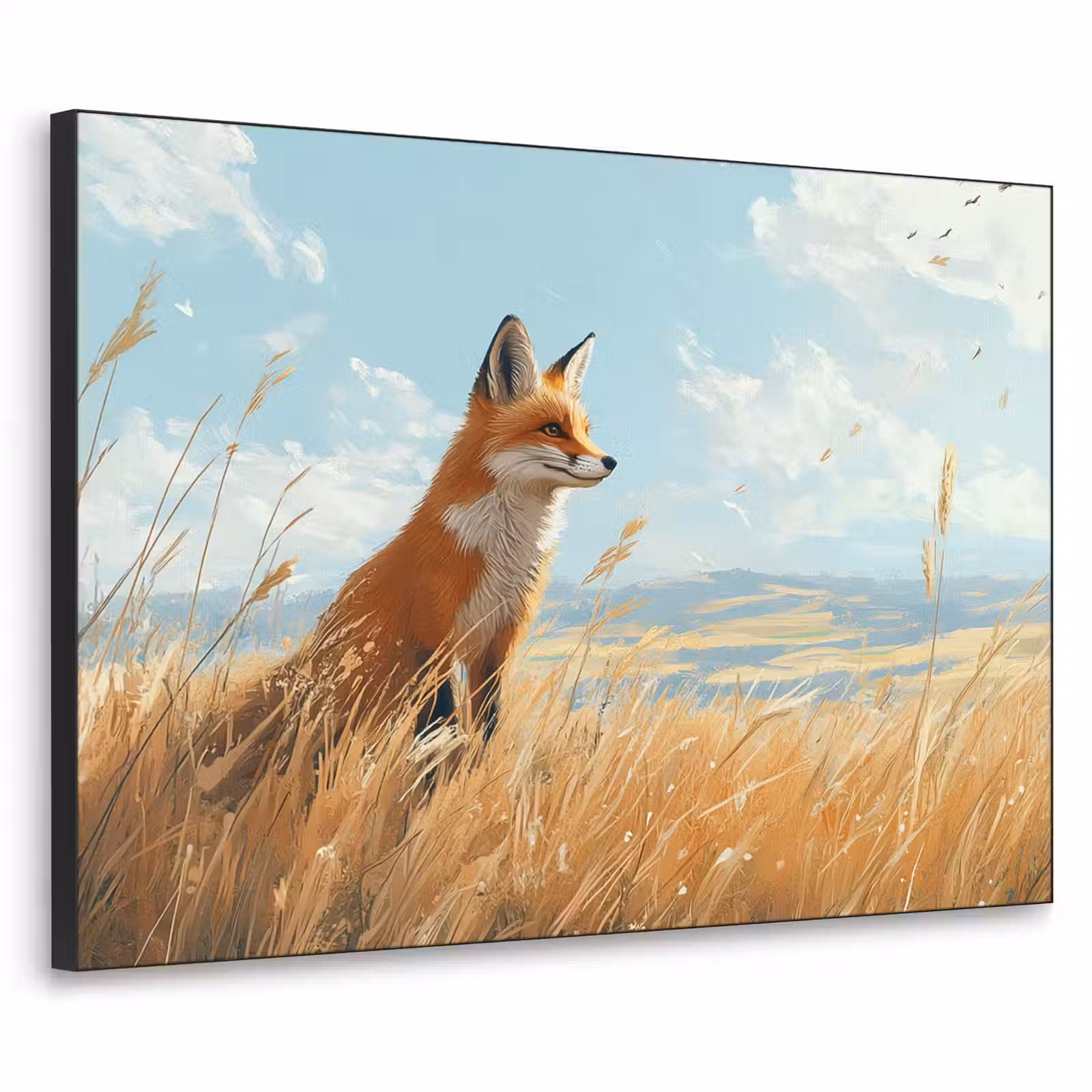 Art Frame - Vos - Gras - Wolken - Oranje — 1
