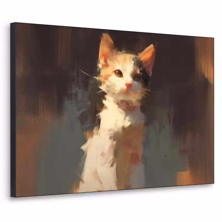 Art Frame - Kat - Geschilderd - Artistiek - Wit — 1