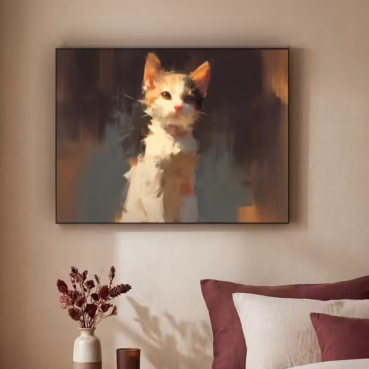 Art Frame - Kat - Geschilderd - Artistiek - Wit — 3