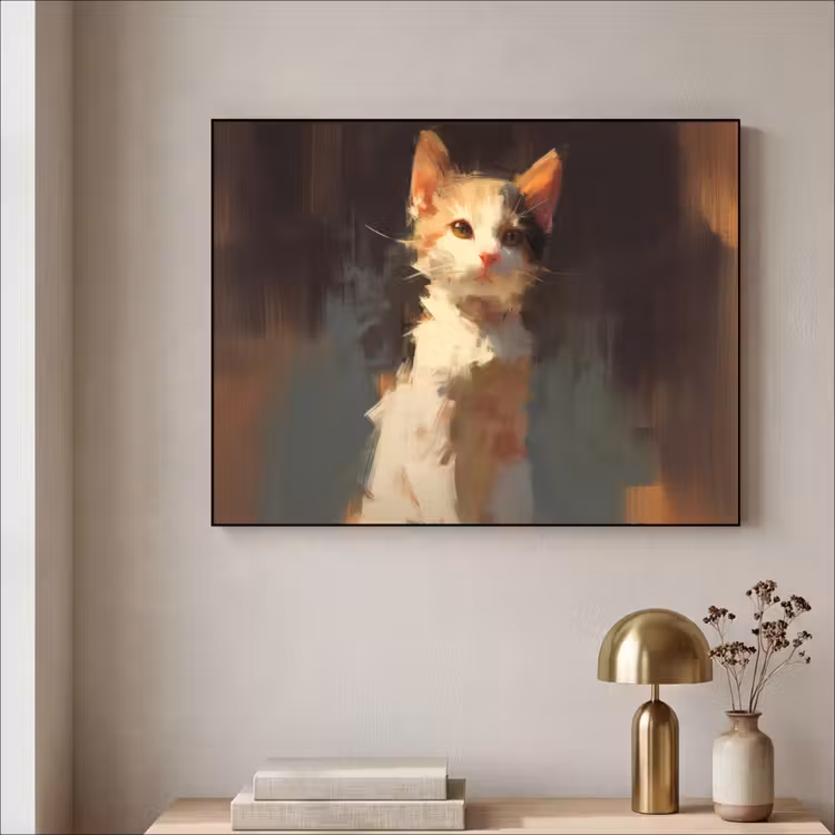 Art Frame - Kat - Geschilderd - Artistiek - Wit — 5