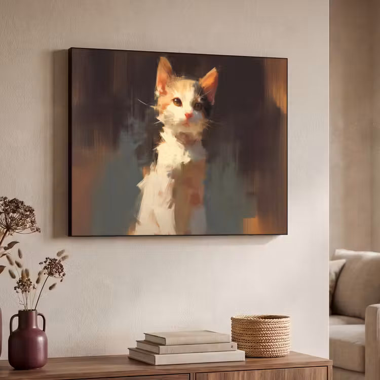 Art Frame - Kat - Geschilderd - Artistiek - Wit — 7