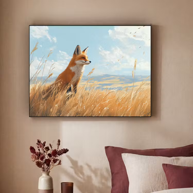 Art Frame - Vos - Gras - Wolken - Oranje — 3