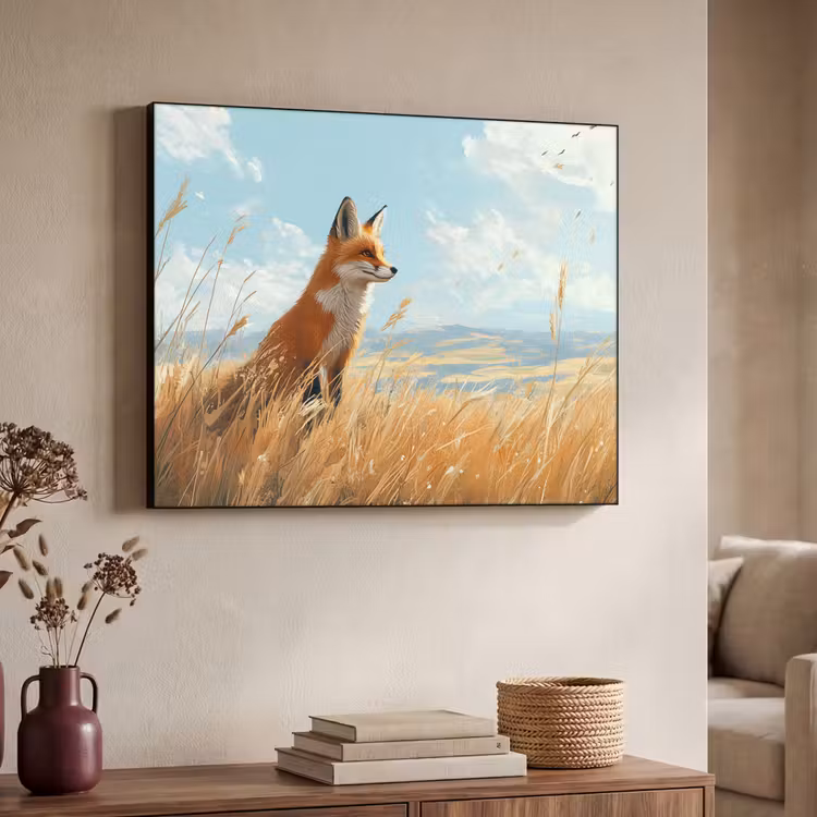Art Frame - Vos - Gras - Wolken - Oranje — 7