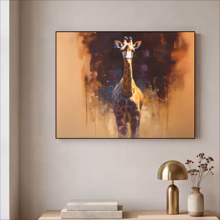 Art Frame - Giraf - Bruin - Abstract - Geschilderd — 5