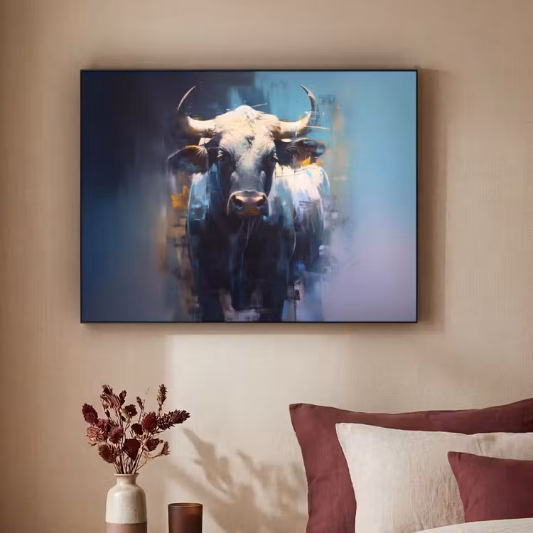 Art Frame - Stier - Zwart - Abstract - Horens — 3