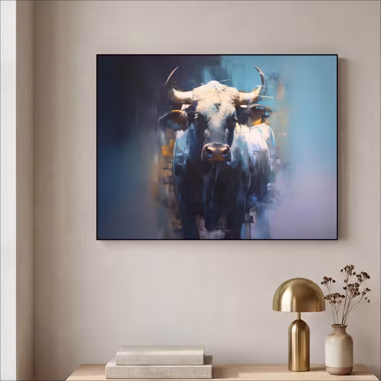 Art Frame - Stier - Zwart - Abstract - Horens — 5