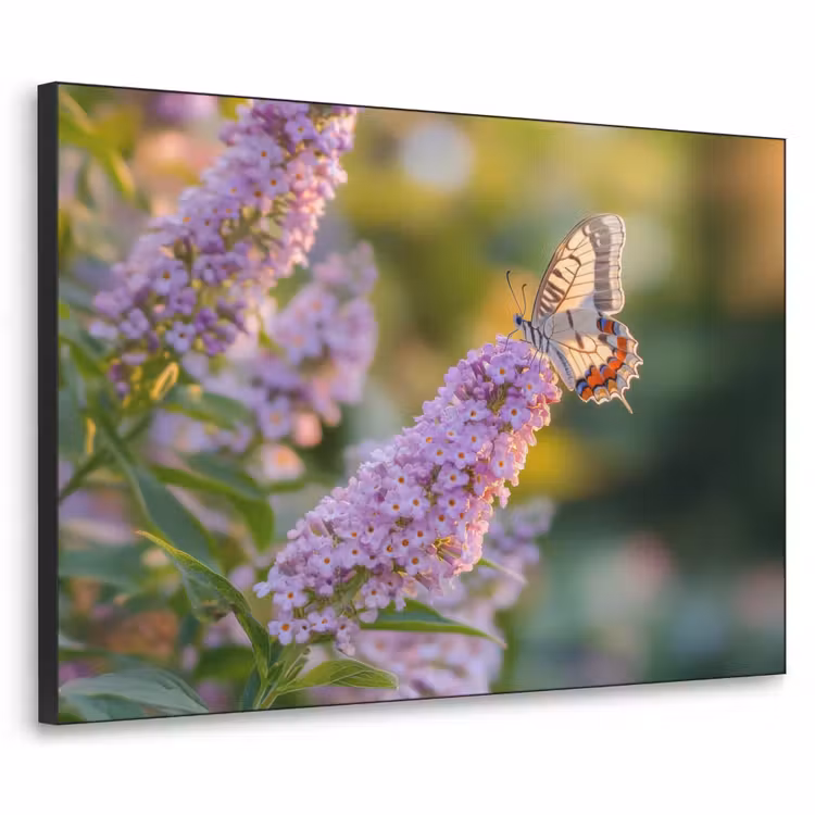 Art Frame - Sierlijke - Vlinder - Paarse - Bloemen — 1