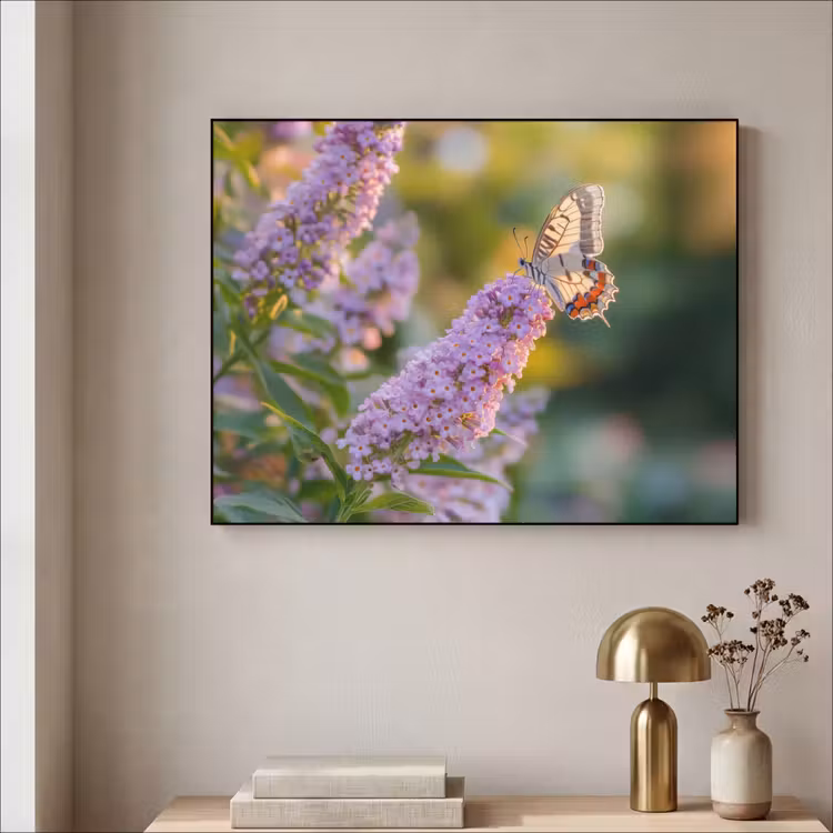 Art Frame - Sierlijke - Vlinder - Paarse - Bloemen — 5