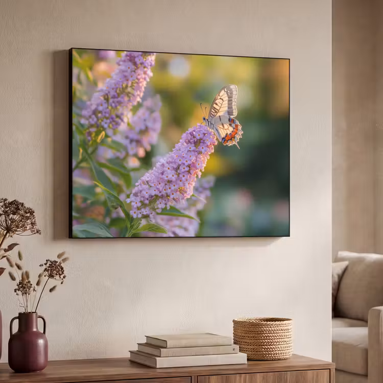 Art Frame - Sierlijke - Vlinder - Paarse - Bloemen — 7