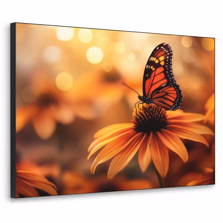Art Frame - Vlinder - Bloemen - Oranje — 1