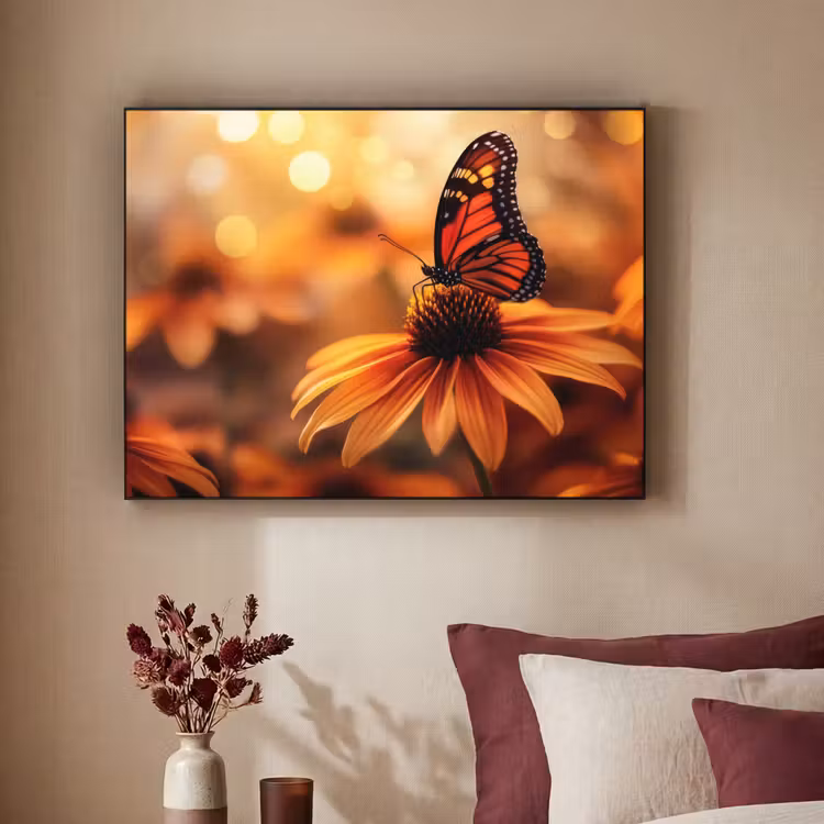 Art Frame - Vlinder - Bloemen - Oranje — 3
