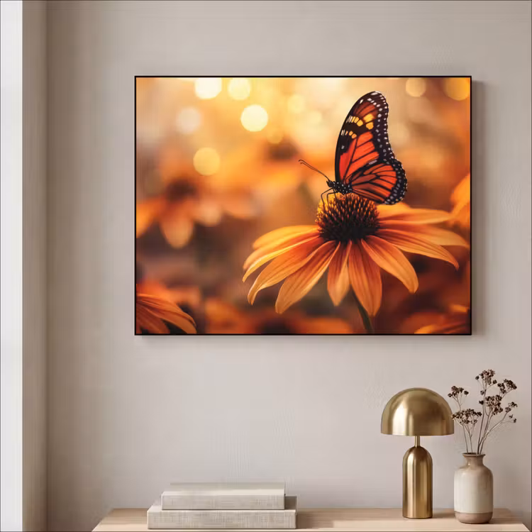 Art Frame - Vlinder - Bloemen - Oranje — 5