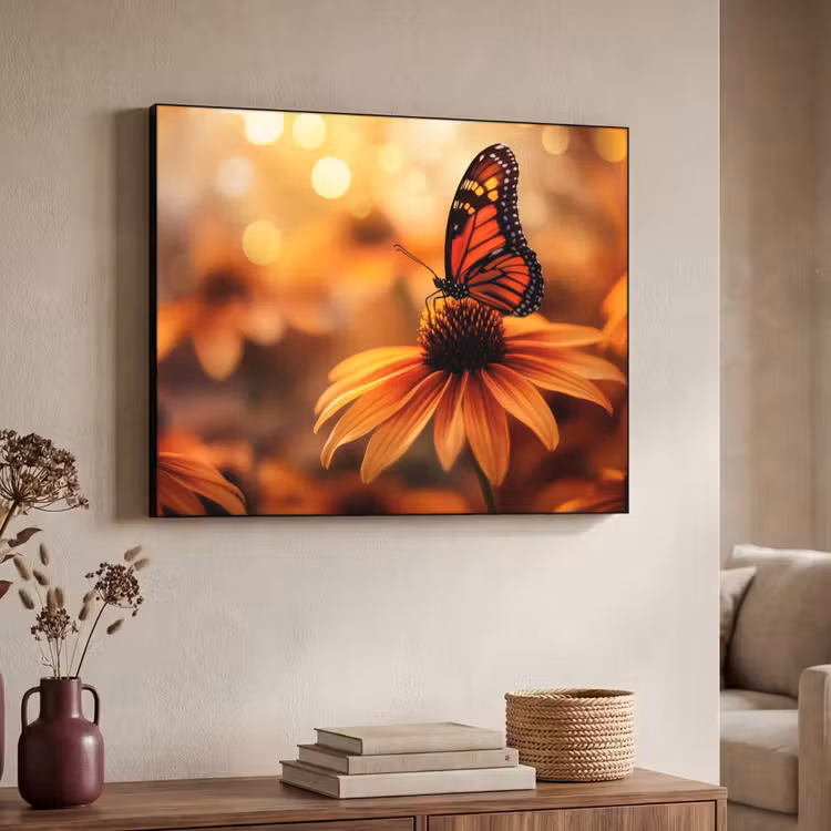 Art Frame - Vlinder - Bloemen - Oranje — 7