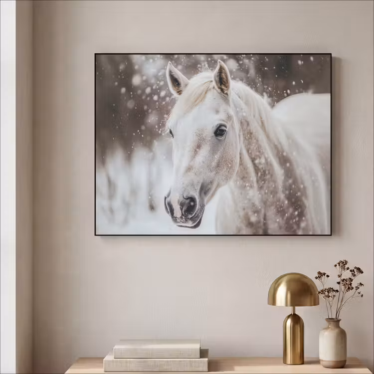 Art Frame - Paard - Wit - Winter - Natuur - Sneeuw - Dieren — 5