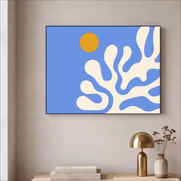 Art Frame - Minimalistisch - Organisch patroon - Blauw — 5