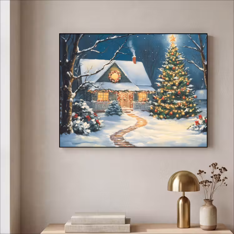 Art Frame - Kerst - Kerstboom - Winter - Huis - Sneeuw — 5