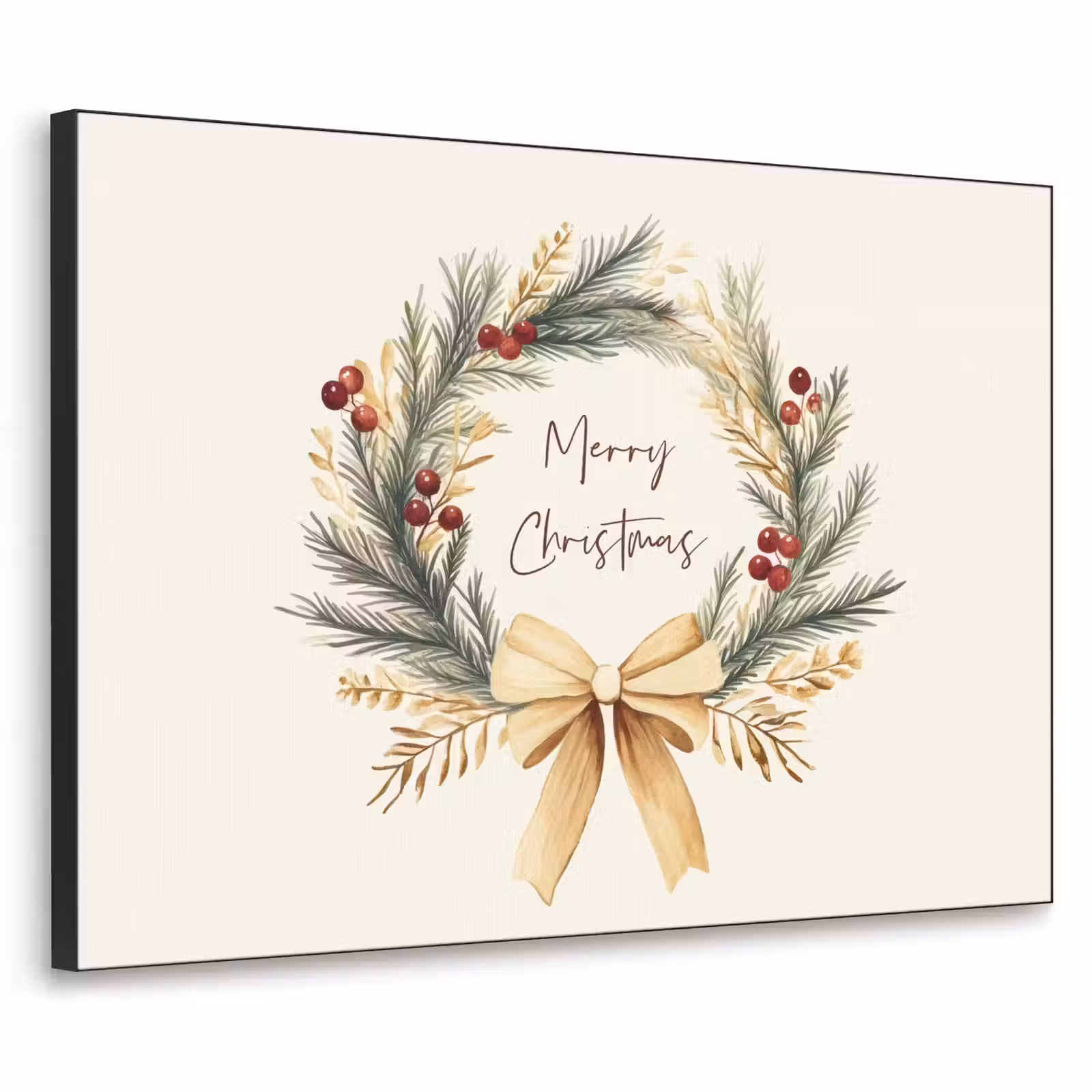 Art Frame - Kerstkrans - Kerst - Goud - Beige — 1