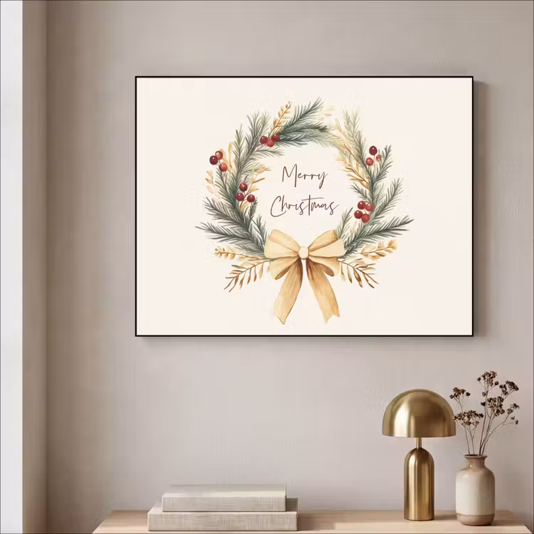 Art Frame - Kerstkrans - Kerst - Goud - Beige — 5