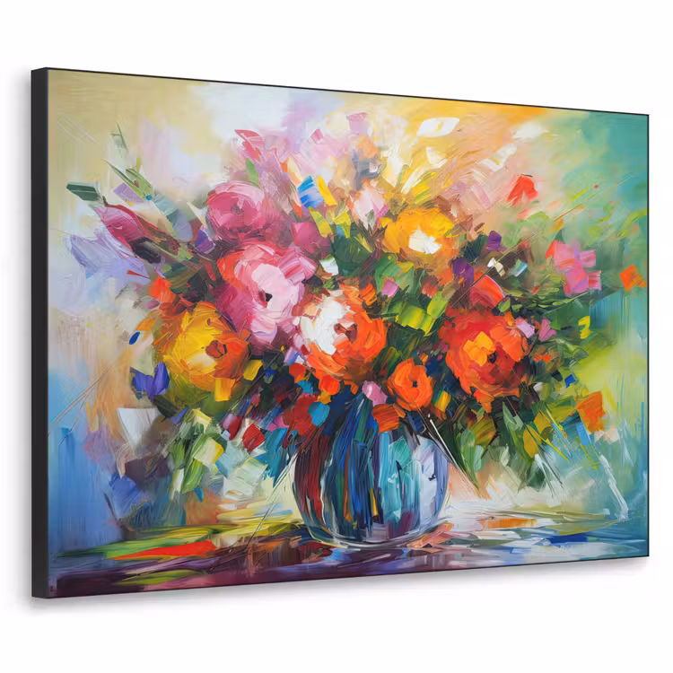 Art Frame - Bloemen - Kleurrijk - Bloempot - Olieverf — 1