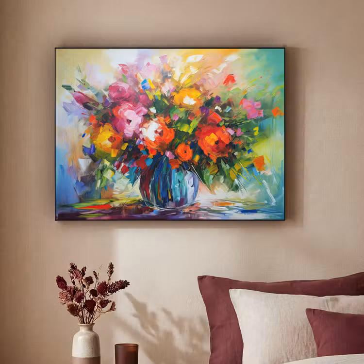 Art Frame - Bloemen - Kleurrijk - Bloempot - Olieverf — 3