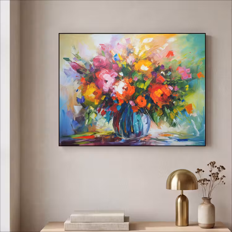 Art Frame - Bloemen - Kleurrijk - Bloempot - Olieverf — 5