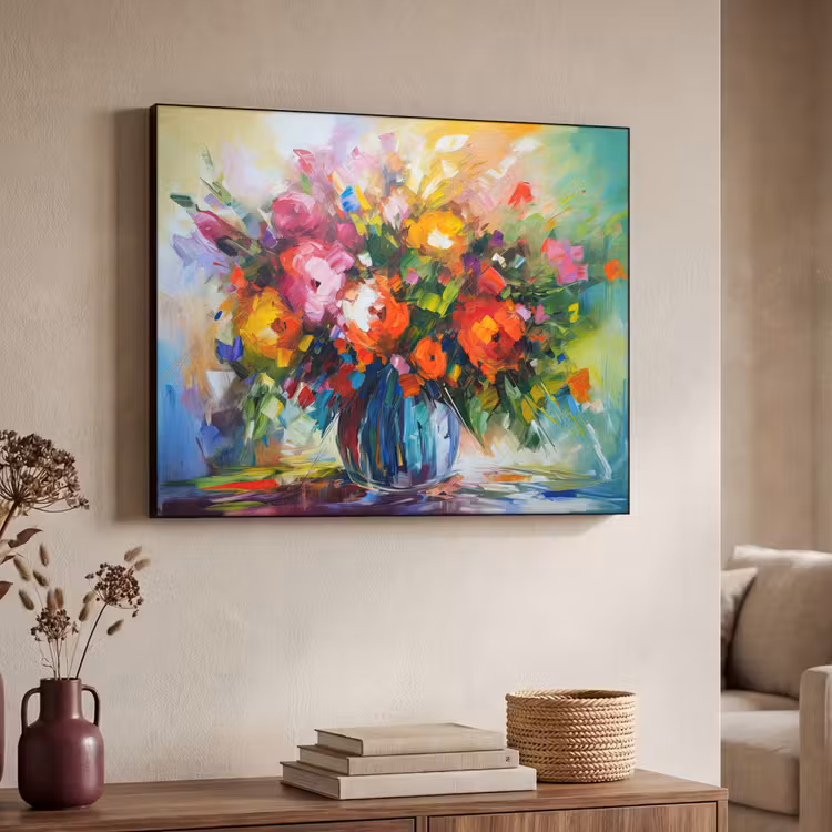 Art Frame - Bloemen - Kleurrijk - Bloempot - Olieverf — 7