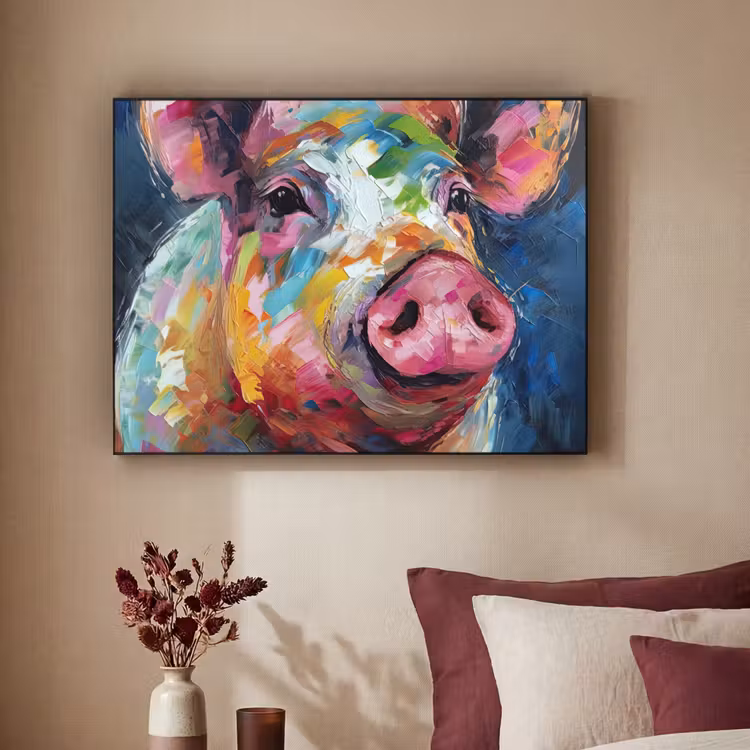 Art Frame - Varken - Olieverf - Dieren - Kunst — 3